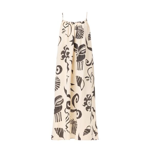 Untitled in Motion Linen Maxi Sundress MEDIUM Babydoll Vacation Dress Beach $354 - Picture 2 of 10
